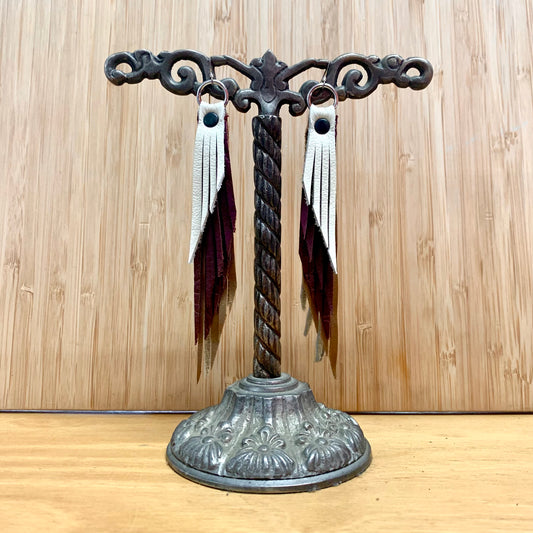 Adriane Handmade 4.5 " Leather Fringe Earrings