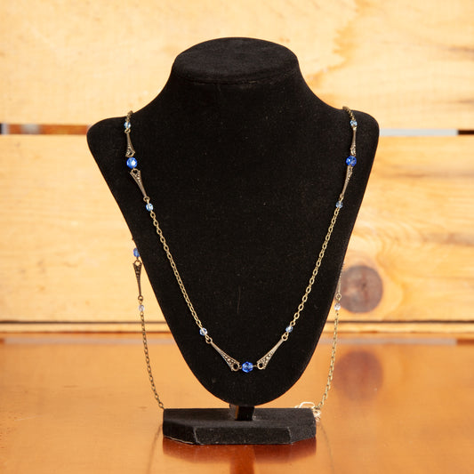 Long Wrap Necklace w/ Crystal Beads