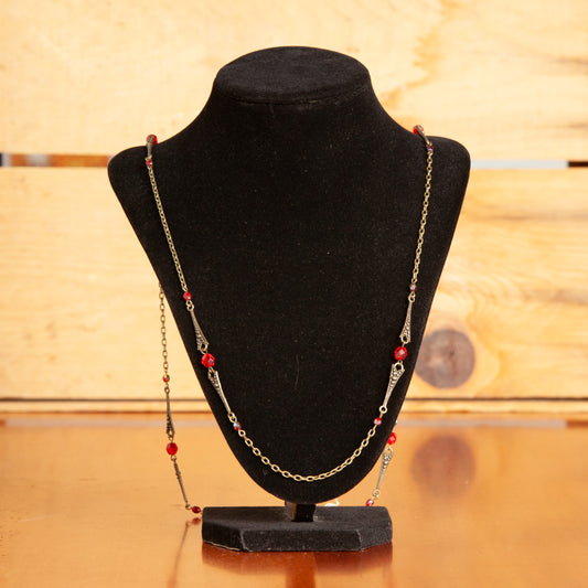 Long Wrap Necklace w/ Crystal Beads