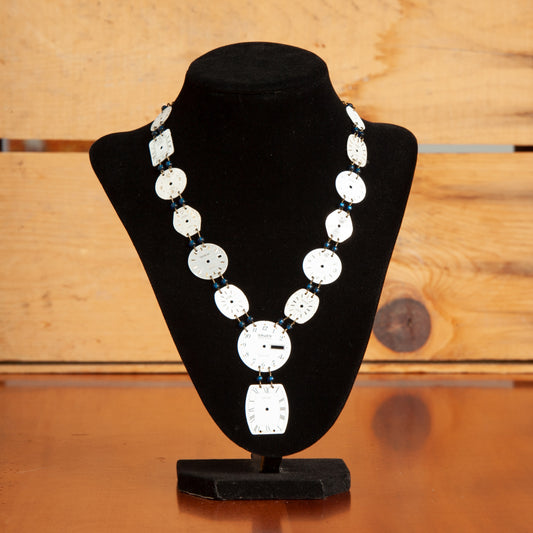 Clock Face Necklace with Beads