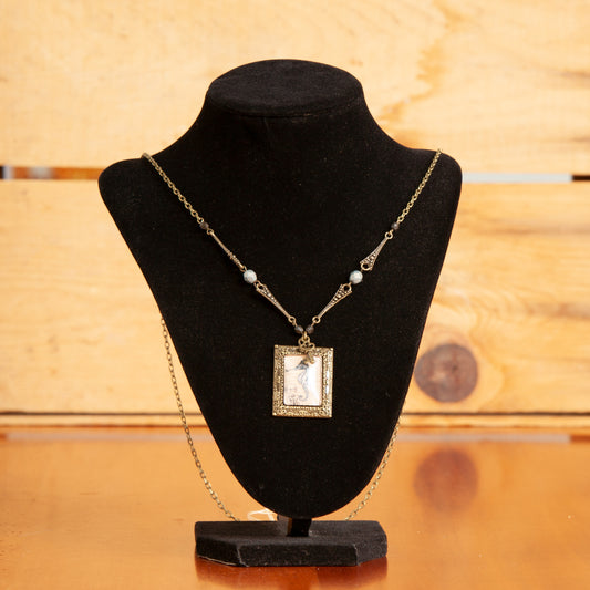 Portrait Necklace w/ Filigree & Charm