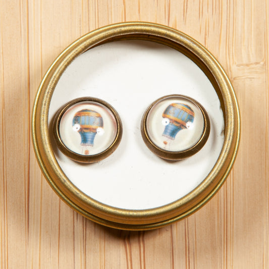 Paper Under Glass Stud Earrings Collection