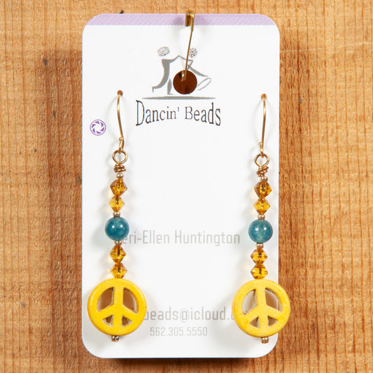 Dancin' Beads Beaded Peace Symbol/Skull Earring Collection