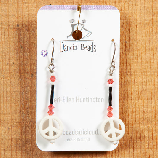 Dancin' Beads Beaded Peace Symbol/Skull Earring Collection