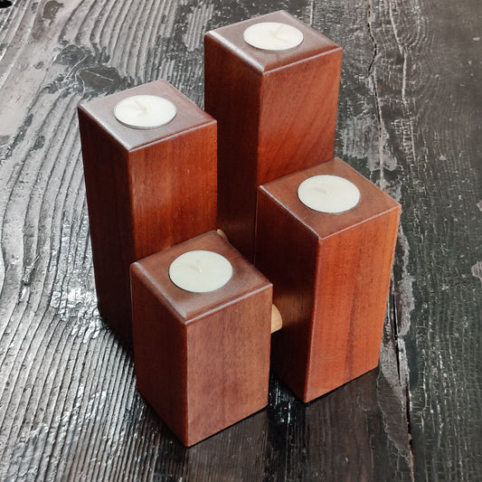 Wood Four Candle Cluster Collection