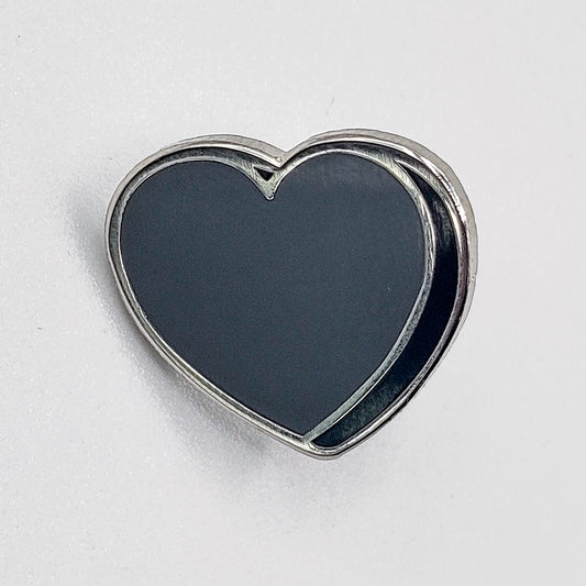 Grey Heart Enamel Pin