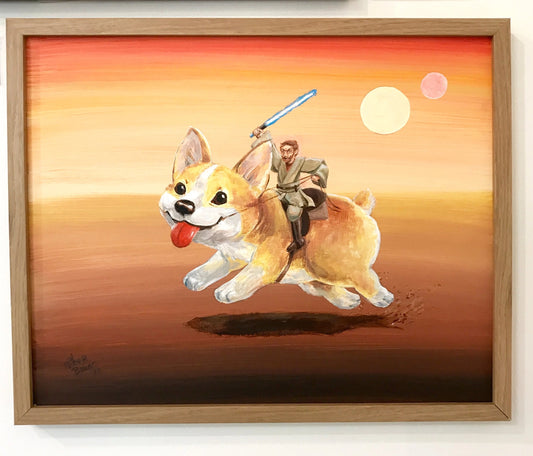 Mike Baker - Obi Wan on a Corgi