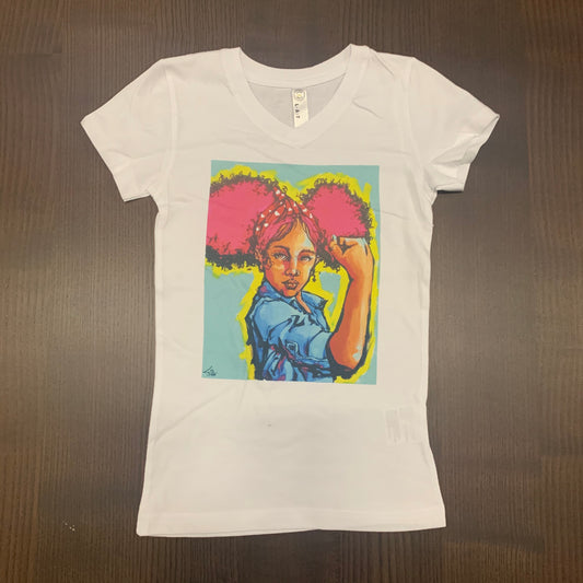 Youth Puff Rosie V-Neck Tee