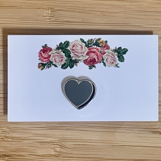 Grey Heart Enamel Pin