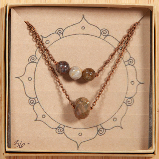 Double Layer Gemstone Necklace Collection