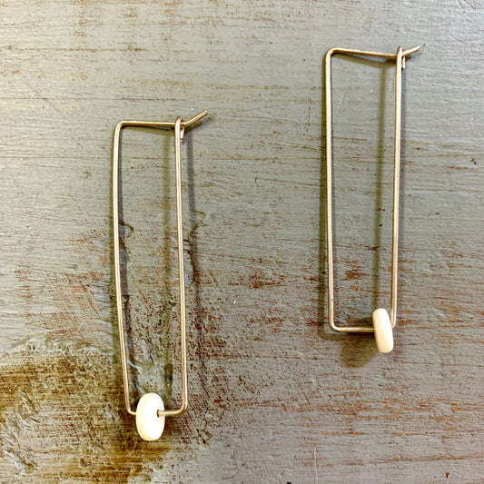 Ninotchka Rectangle Hoop Earrings with Stones Collections