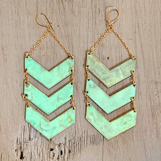Ninotchka Triple Chevron Earrings