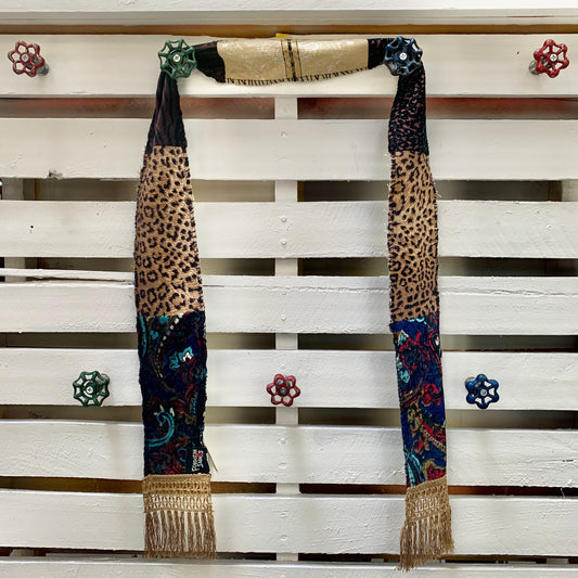 Fringed Animal Print Scarf by Forgotten Saints LA
