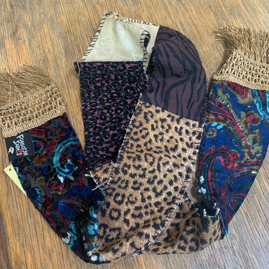Fringed Animal Print Scarf by Forgotten Saints LA