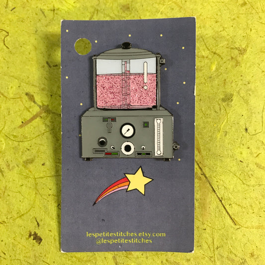 Embalming Machine Enamel Pin