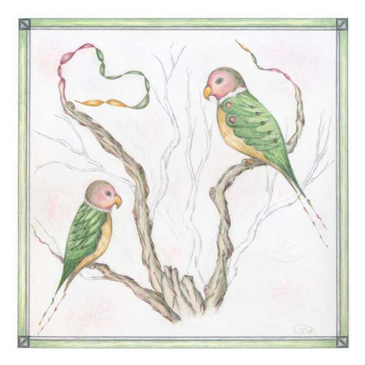 Bird On-Hand Greeting Cards by Luna Rising Art Studio