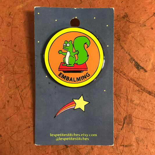 Embalming Badge Enamel Pin