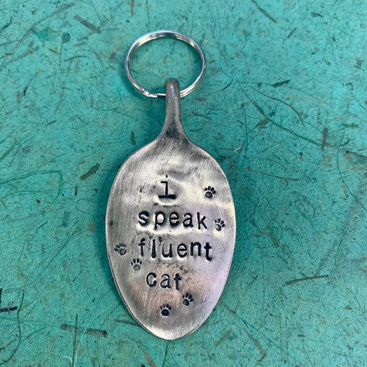 Hand Stamped Recycled Silverware Key Chain Collection