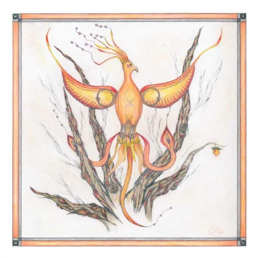 Bird On-Hand Greeting Cards by Luna Rising Art Studio