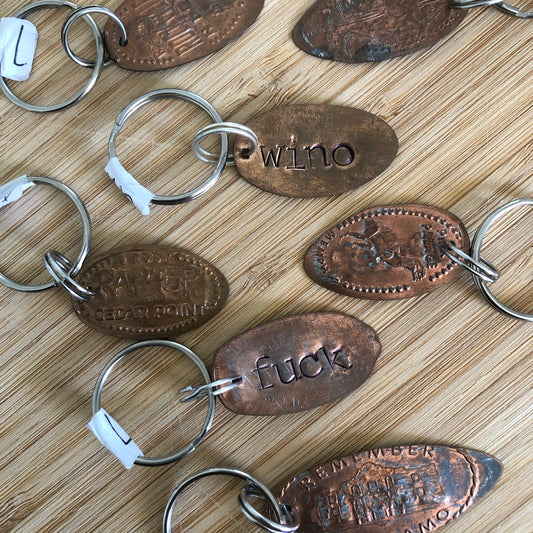 Hand Stamped Pressed Penny Key Chain Collection