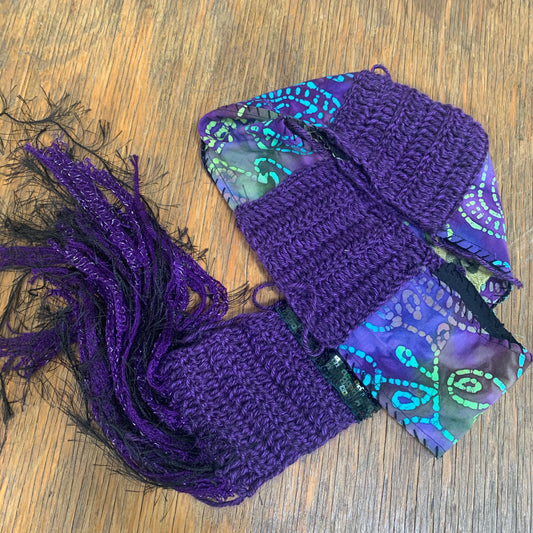 Fringed Purple Scarf by Forgotten Saints LA